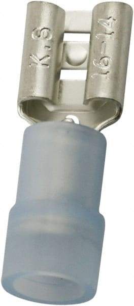 Value Collection - 16 to 14 AWG, Nylon, Partially Insulated, Female Wire Disconnect - 1/4" Wide Tab, Blue, cUL Listed, RoHS Compliant, UL Listed - A1 Tooling