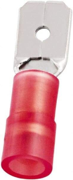 Value Collection - 22 to 16 AWG, Nylon, Partially Insulated, Male Wire Disconnect - 0.11" Wide Tab, Red, cUL Listed, RoHS Compliant, UL Listed - A1 Tooling