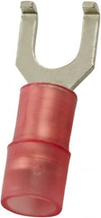 Value Collection - #6 Stud, 22 to 16 AWG Compatible, Partially Insulated, Crimp Connection, Flanged Fork Terminal - A1 Tooling