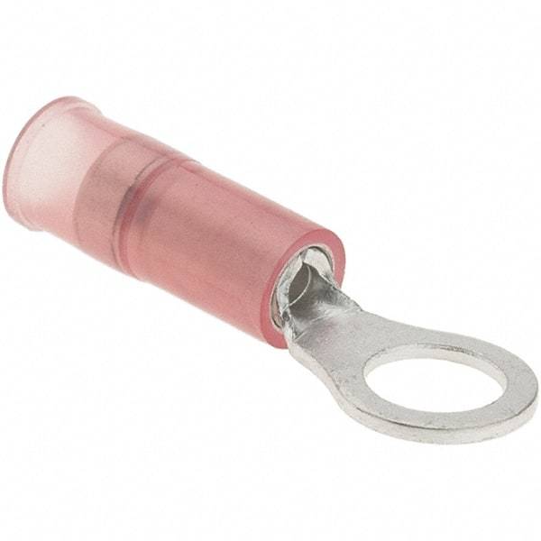 Value Collection - 22-16 AWG Partially Insulated Crimp Connection Circular Ring Terminal - #10 Stud, 24.4mm OAL x 8mm Wide, Copper Contact - A1 Tooling