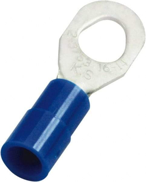 Value Collection - 16-14 AWG Partially Insulated Crimp Connection D Shaped Ring Terminal - #10, 6 & 8 Stud, 25.3mm OAL x 8.6mm Wide, Copper Contact - A1 Tooling