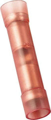 Value Collection - 22 to 16 AWG Compatible, Nylon Fully Insulated, Crimp-On Butt Splice Terminal - 2 Wire Entries, Copper Contacts, 1.024" OAL, Red - A1 Tooling