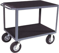 Jamco - 1,200 Lb Capacity, 24" Wide x 48" Long x 34" High Shelf Cart - 2 Shelf, Steel, Semi-Pneumatic Casters - A1 Tooling