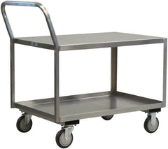 Jamco - 1,200 Lb Capacity, 24" Wide x 48" Long x 27" High Shelf Cart - 2 Shelf, Stainless Steel, 2 Rigid/2 Swivel Casters - A1 Tooling