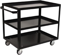 Jamco - 800 Lb Capacity, 24" Wide x 48" Long x 33" High Shelf Cart - 3 Shelf, Steel, 2 Rigid/2 Swivel Casters - A1 Tooling