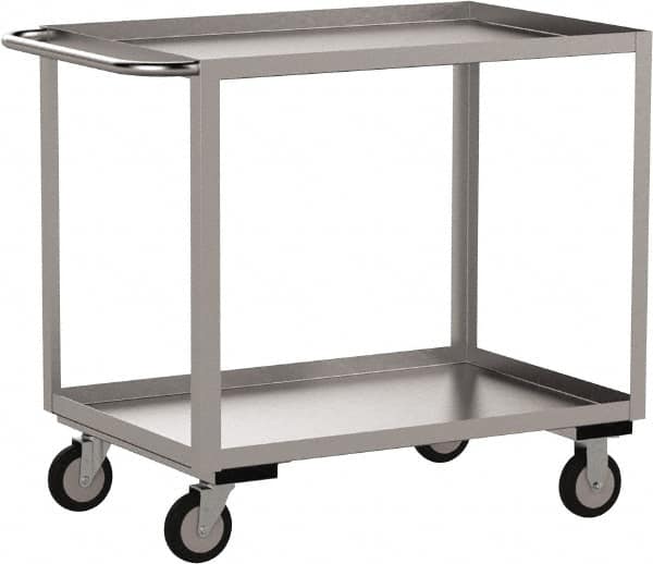 Jamco - 1,200 Lb Capacity, 36" Wide x 18" Long x 39" High Shelf Cart - 2 Shelf, Stainless Steel - A1 Tooling