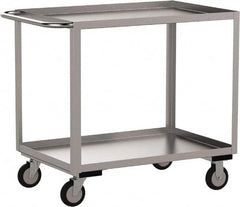 Jamco - 1,200 Lb Capacity, 24" Wide x 48" Long x 39" High Shelf Cart - 2 Shelf, Stainless Steel - A1 Tooling