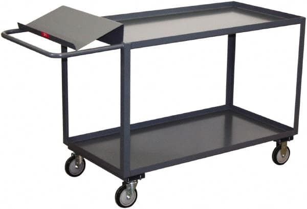 Jamco - 1,200 Lb Capacity, 30" Wide x 36" Long x 35" High Order Picking Cart - 2 Shelf, Steel, 2 Rigid/2 Swivel Casters - A1 Tooling