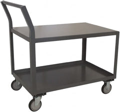 Jamco - 1,200 Lb Capacity, 30" Wide x 36" Long x 27" High Shelf Cart - 2 Shelf, Steel, 2 Rigid/2 Swivel Casters - A1 Tooling