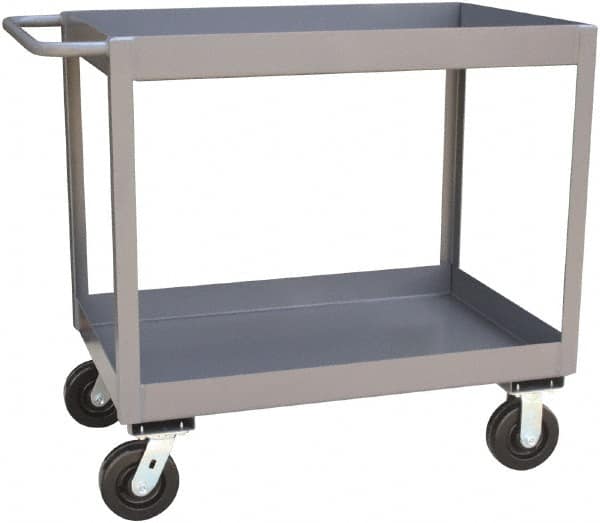 Jamco - 2,400 Lb Capacity, 24" Wide x 48" Long x 36" High Standard Utility Cart - 2 Shelf, Steel, Phenolic Casters - A1 Tooling