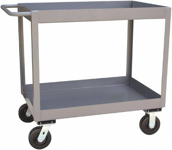 Jamco - 2,400 Lb Capacity, 24" Wide x 30" Long x 36" High Standard Utility Cart - 2 Shelf, Steel, Phenolic Casters - A1 Tooling