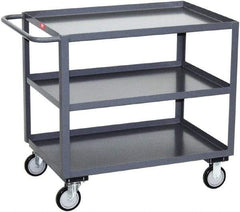 Jamco - 1,200 Lb Capacity, 24" Wide x 48" Long x 35" High Service Cart - 3 Shelf, Steel, Hard Rubber Casters - A1 Tooling