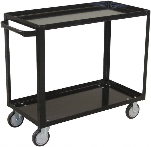 Jamco - 800 Lb Capacity, 18" Wide x 36" Long x 33" High Shelf Cart - 2 Shelf, Steel, 2 Rigid/2 Swivel Casters - A1 Tooling