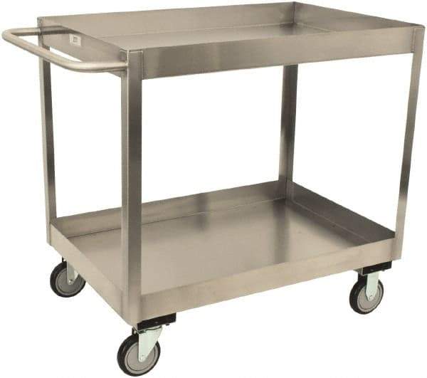 Jamco - 1,200 Lb Capacity, 30" Wide x 18" Long x 39" High Shelf Cart - 2 Shelf, Stainless Steel - A1 Tooling