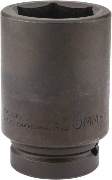 Proto - 1" Drive 50mm Deep Impact Socket - 6 Points, 4-1/4" OAL - A1 Tooling