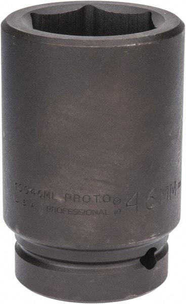 Proto - 1" Drive 46mm Deep Impact Socket - 6 Points, 4-1/8" OAL - A1 Tooling