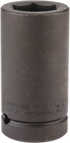 Proto - 1" Drive 33mm Deep Impact Socket - 6 Points, 4" OAL - A1 Tooling