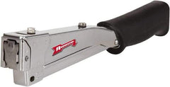 Arrow - Manual Hammer Tacker - 1/4, 5/16, 3/8" Staples, 82 Lb Capacity, Chrome & Black, Chrome Plated Steel - A1 Tooling