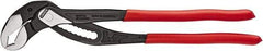 Knipex - 16" OAL, 3-1/2" Max Capacity, 11 Position Tongue & Groove Pliers - Self-Gripping V-Jaws, Plier Head, Plastic Dipped Handles - A1 Tooling