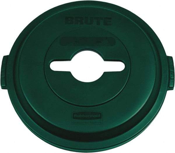 Rubbermaid - Round Lid for Use with 32 Gal Round Recycle Containers - Green, Polyethylene, For Brute Trash Cans - A1 Tooling