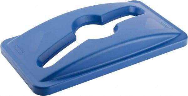 Rubbermaid - Rectangle Lid for Use with 23 Gal Rectangular Recycle Containers - Blue, Polyethylene, For Slim Jim Trash Cans - A1 Tooling