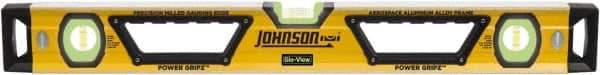 Johnson Level & Tool - Magnetic 24" Long 3 Vial Box Beam Level - Aluminum, Yellow, 2 Plumb & 1 Level Vials - A1 Tooling