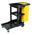 Cleaning Cart w/zipper Red yellow vinyl bag (20.8 gal capacity) Non-marking 8" wheels and 4" casters - A1 Tooling