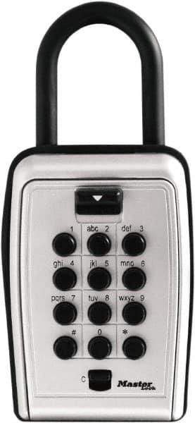 Master Lock - 3-1/8" Wide x 6.8" Overall Height, Push Button Combination, Portable Key Safe - Zinc Finish - A1 Tooling