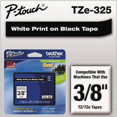 Brother - 3/8" Wide x 314.4" Long, Black Plastic/Paper Tape Cassette - For Label Maker - A1 Tooling