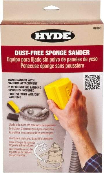 Hyde Tools - 3' Hose Length, Sanding Sponge - Use With Shop Vacs - A1 Tooling