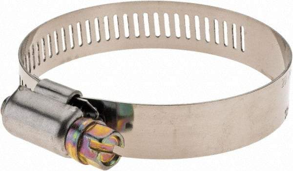 Value Collection - SAE Size 28, 1-5/16 to 2-1/4" Diam, Stainless Steel Worm Drive Clamp - 1/2" Wide - A1 Tooling