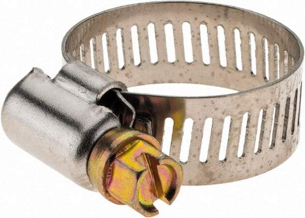 Value Collection - SAE Size 10, 9/16 to 1-1/16" Diam, Stainless Steel Worm Drive Clamp - 1/2" Wide - A1 Tooling