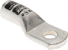 Made in USA - 1/0 AWG Noninsulated Crimp Connection D Shaped Ring Terminal - 3/8" Stud, Tin Plated Copper Contact - A1 Tooling