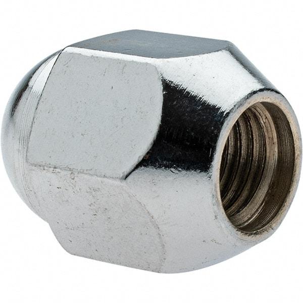 Value Collection - M12-1.5 Chrome Finish Capped Wheel Nut - 21mm Hex, 30mm Overall Length, 60° Seat Angle - A1 Tooling