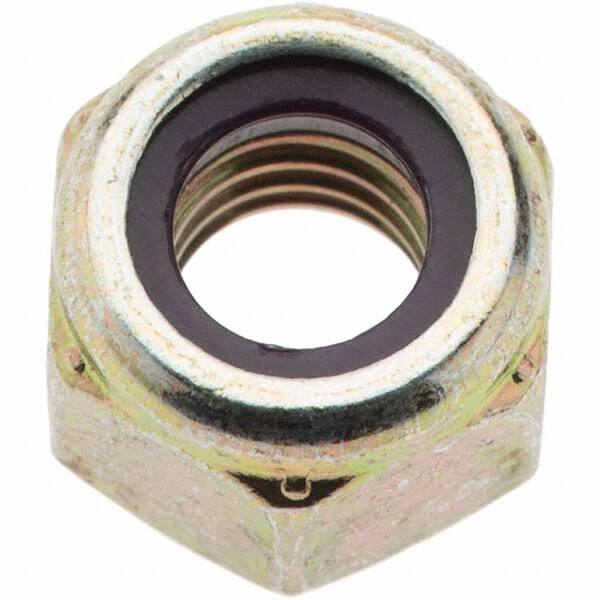 Value Collection - 5/16-18 UNC Grade 8 Hex Lock Nut with Nylon Insert - 1/2" Width Across Flats, 23/64" High, Zinc Yellow Dichromate Finish - A1 Tooling