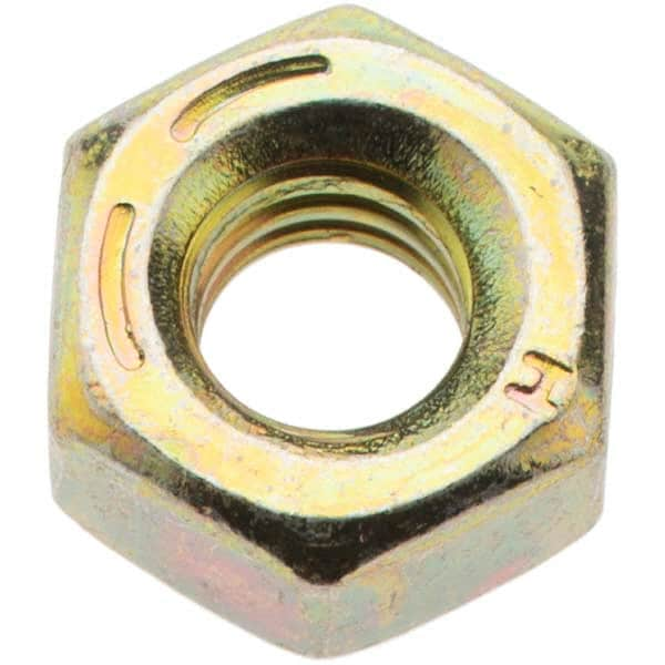 Value Collection - 1/4-20 UNC Steel Right Hand Hex Nut - 7/16" Across Flats, 7/32" High, Zinc Yellow Dichromate Finish - A1 Tooling