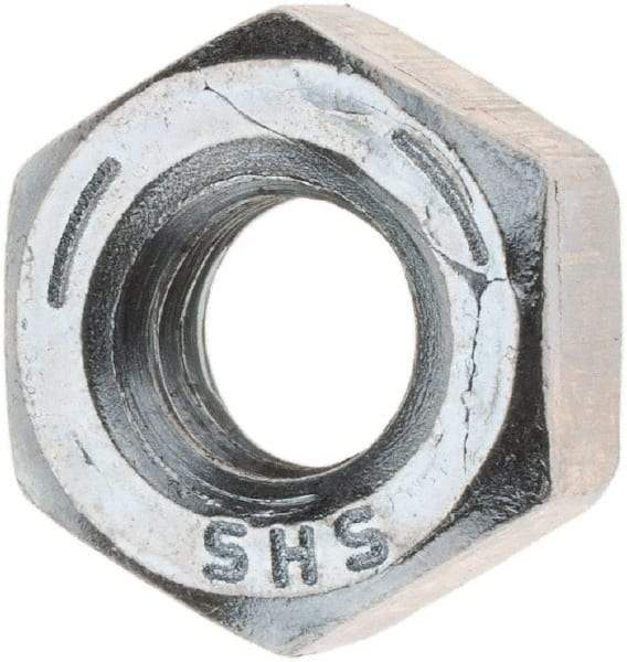 Value Collection - 1/4-20 UNC Steel Right Hand Hex Nut - 7/16" Across Flats, 7/32" High, Zinc Clear Finish - A1 Tooling