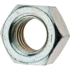 Value Collection - 7/16-14 UNC Steel Right Hand Hex Nut - 11/16" Across Flats, 3/8" High, Zinc Clear Finish - A1 Tooling