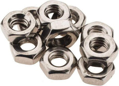 Value Collection - 1/4-20 UNC Stainless Steel Right Hand Machine Screw Hex Nut - 7/16" Across Flats, 7/32" High, Uncoated - A1 Tooling