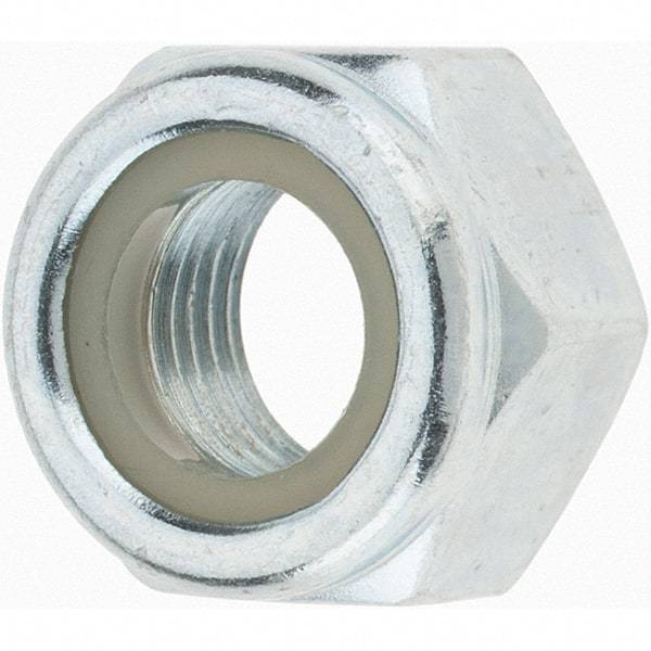 Value Collection - M12x1.25 Metric Fine Grade 8 Hex Lock Nut with Nylon Insert - 12mm High, Zinc-Plated Finish - A1 Tooling