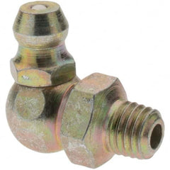 Value Collection - 90° Head Angle, 1/4-28 Taper Thread Grease Fitting - Zinc Plated Finish - A1 Tooling