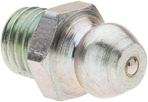 Value Collection - Straight Head Angle, 1/4-28 Taper Thread Grease Fitting - Zinc Plated Finish - A1 Tooling