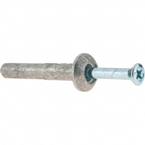 Powers Fasteners - 1/4" Diam, 1/4" Drill, 1-1/2" OAL, Hammer Drive Concrete Anchor - Zamac Alloy, Zinc-Plated Finish, Mushroom Head - A1 Tooling