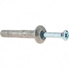 Powers Fasteners - 1/4" Diam, 1/4" Drill, 1-1/2" OAL, Hammer Drive Concrete Anchor - Zamac Alloy, Zinc-Plated Finish, Mushroom Head - A1 Tooling