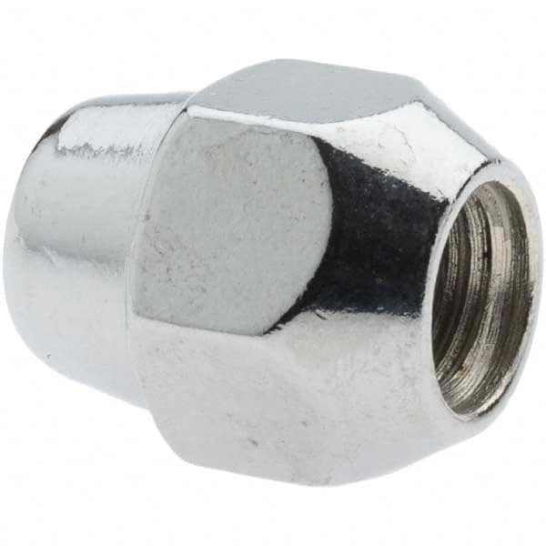 Value Collection - M12-1.5 Chrome Finish Acorn Wheel Nut - 21mm Hex, 27mm Overall Length, 60° Seat Angle - A1 Tooling