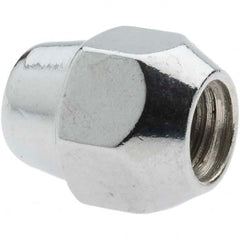 Value Collection - M12-1.5 Chrome Finish Acorn Wheel Nut - 21mm Hex, 27mm Overall Length, 60° Seat Angle - A1 Tooling