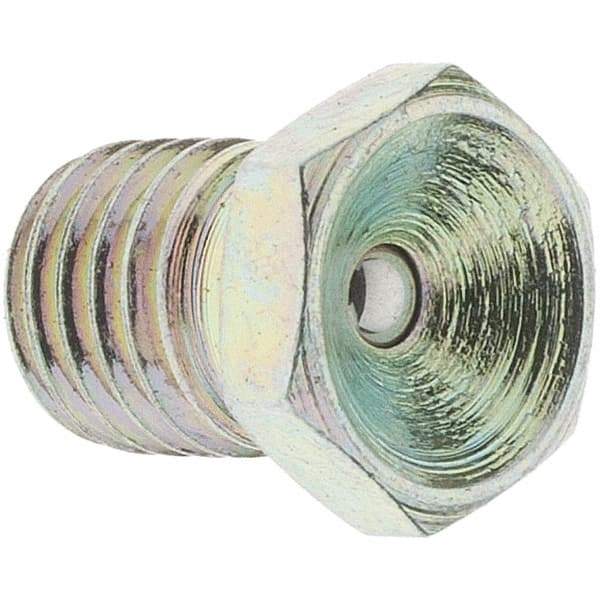 Value Collection - Straight Head Angle, 1/4-28 Drive-In Grease Fitting - Zinc Plated Finish - A1 Tooling