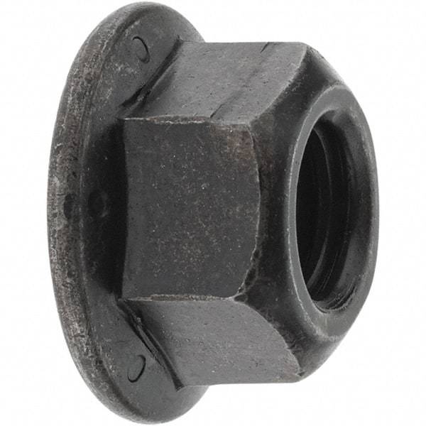 Made in USA - 1/2-13 UNC Grade G Hex Flange Lock Nut with Distorted Thread - Uncoated - A1 Tooling