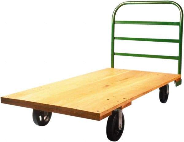 Fairbanks - 1,600 Lb Capacity Hardwood/Steel Platform Truck - Hardwood Deck, 27" OAW, 48" Platform Length, Mold On Rubber Casters - A1 Tooling