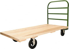 Fairbanks - 1,600 Lb Capacity Hardwood/Steel Platform Truck - Hardwood Deck, 24" OAW, 48" Platform Length, Mold On Rubber Casters - A1 Tooling